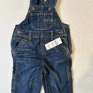 Baby Gap Dark Wash Denim Bib Overalls as 3-6 Mo NWT